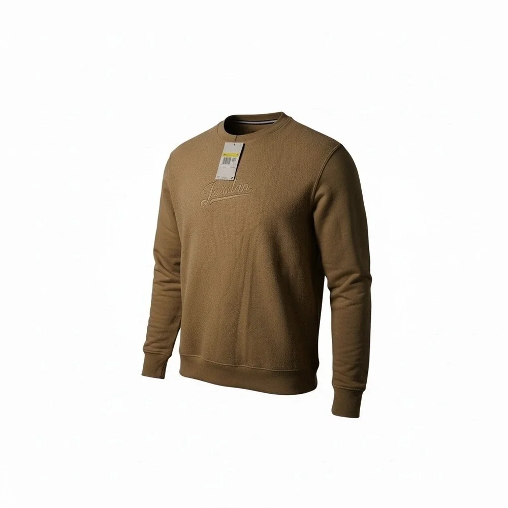 Jordan Essentials Sweatshirt Mens Small Tan Free‎ Jordan Headband NEW FN4607-244